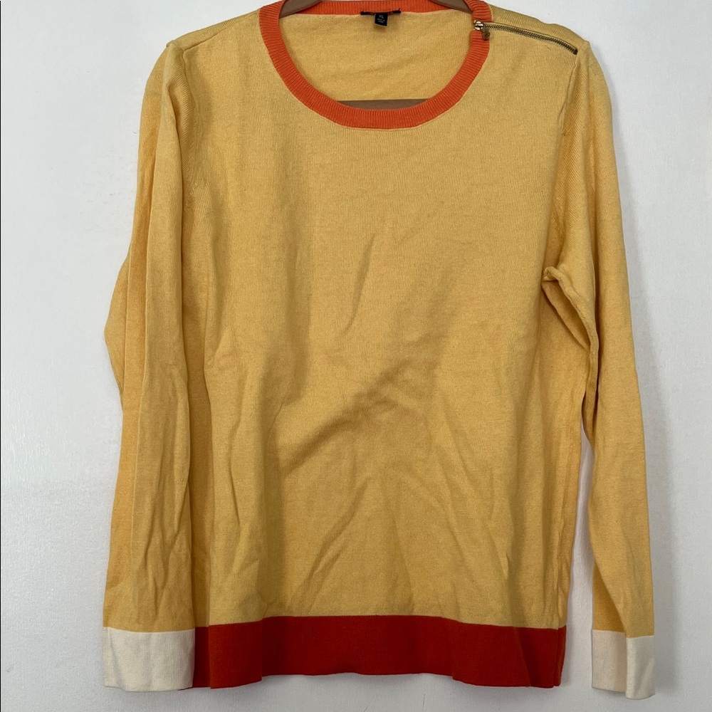 Talbots Yellow and Orange Crewneck Sweater